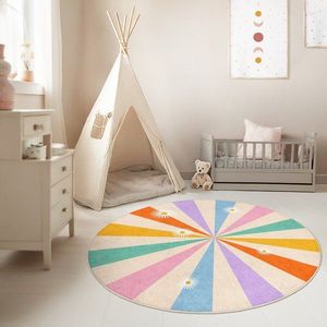 Prateľný detský hrací koberec ø150 cm Rainbow Daisy – Mila Home vyobraziť