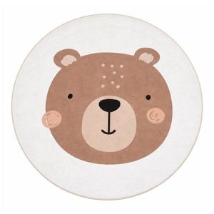 Hnedý/krémovobiely prateľný detský koberec ø150 cm Teddy Bear – Mila Home vyobraziť