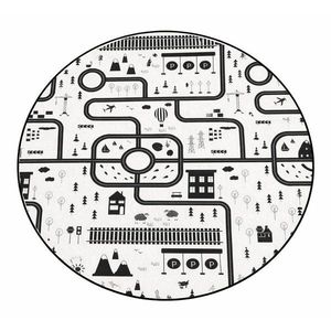 Čierno-biely prateľný detský hrací koberec ø100 cm In My Town – Mila Home vyobraziť