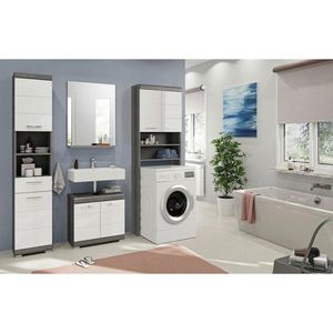 MID.YOU KÚPEĽŇA sivá, biela s vysokým leskom vyobraziť