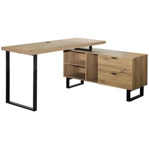 Carryhome ROHOVÝ PÍSACÍ STÔL, čierna, farba duba, 150/120/75 cm vyobraziť