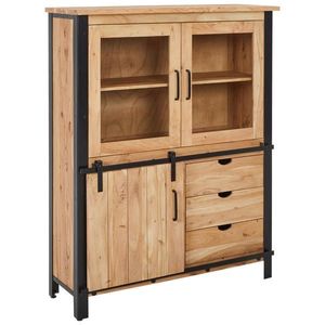 MID.YOU VITRÍNA, akácia, čierna, svetlohnedá, 120/150/42 cm vyobraziť