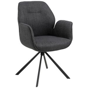 MID.YOU STOLIČKA S PODRÚČKAMI, tkaná textília, tmavosivá vyobraziť