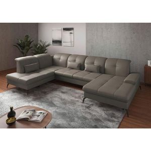 Sit & More SEDACIA SÚPRAVA, textil, koža, sivá vyobraziť