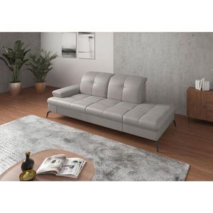 Sit & More LEŇOŠKA, textil, koža, svetlosivá vyobraziť