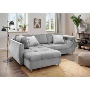 Livetastic ROZKLADACIA ROHOVÁ SEDAČKA, textil, strieborná vyobraziť