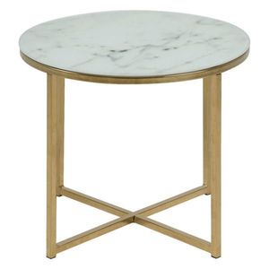 Ambia Home KONFERENČNÝ STOLÍK, sivá, biela, zlatá, kov, sklo, 50/50/42 cm vyobraziť