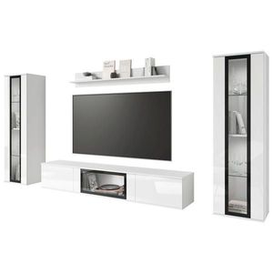 Livetastic OBÝVACIA STENA, biela, biela s vysokým leskom vyobraziť