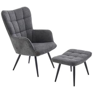 Ti'me RELAXAČNÉ KRESLO S PODNOŽKOU, kov, textil, tmavosivá vyobraziť