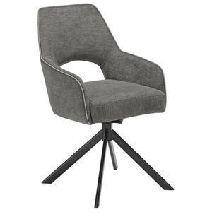 SetOne by Musterring STOLIČKA S PODRÚČKAMI, železo, tkaná textília, antracitová, čierna vyobraziť