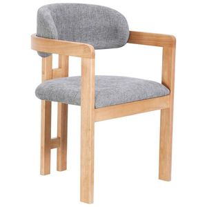 MID.YOU STOLIČKA S PODRÚČKAMI, vzhľad ľanu, sivá, farba duba vyobraziť