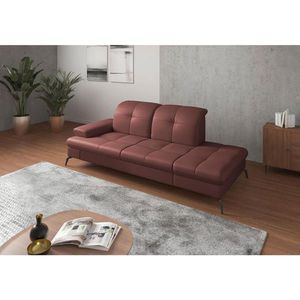 Sit & More LEŇOŠKA, textil, koža, červenohnedá vyobraziť