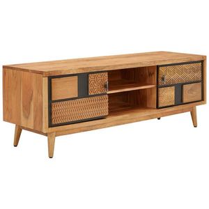 Livetastic NÍZKA KOMODA, akácia, mangové drevo, prírodná farba, čierna, 145/50/45 cm vyobraziť