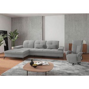 Sit & More ROHOVÁ SEDAČKA, textil, svetlosivá vyobraziť