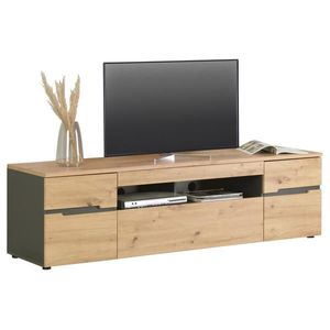 Carryhome SKRINKA POD TV, grafitová, dub artisan, 192/53/47 cm vyobraziť