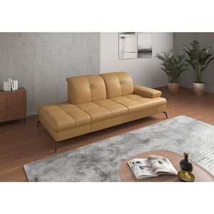 Sit & More LEŇOŠKA, textil, koža, kari žltá vyobraziť