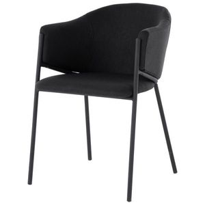 MID.YOU STOLIČKA S PODRÚČKAMI, železo, plochá tkanina, čierna vyobraziť