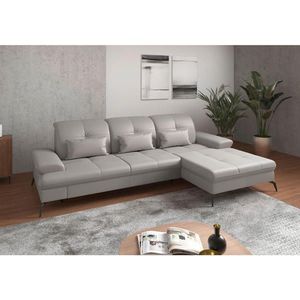 Sit & More ROHOVÁ SEDAČKA, textil, koža, svetlosivá vyobraziť