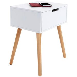Ondega NOČNÝ STOLÍK, borovica, prírodná farba, biela, 40/52/30 cm vyobraziť