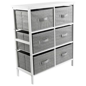 Carryhome KOMODA, borovica, sivá, biela, 70/80/30 cm vyobraziť