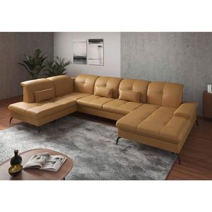 Sit & More SEDACIA SÚPRAVA, textil, koža, kari žltá vyobraziť