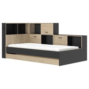 MID.YOU POSTEĽ S ÚLOŽNÝM PRIESTOROM, 90/200 cm čierna, farba gaštana vyobraziť