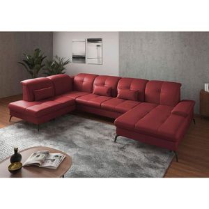 Sit & More SEDACIA SÚPRAVA, textil, koža, červená vyobraziť