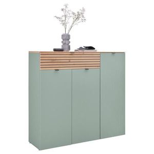 Voleo SKRINKA NA TOPÁNKY, zelená, dub artisan, 136/125/41 cm vyobraziť