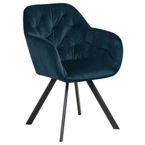 Carryhome STOLIČKA S PODRÚČKAMI, zamat, modrá vyobraziť