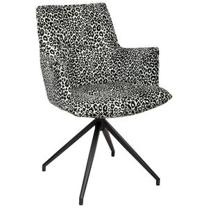 Novel STOLIČKA S PODRÚČKAMI, železo, žakár, čierna, biela vyobraziť