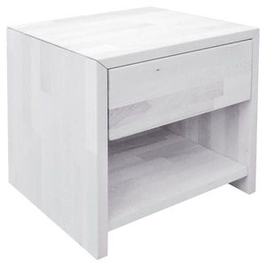 Carryhome NOČNÝ STOLÍK, buk, biela, 45/45/35 cm vyobraziť