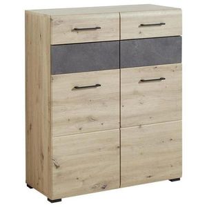 Voleo SKRINKA NA TOPÁNKY, sivá, farba duba, 84/104/40 cm vyobraziť