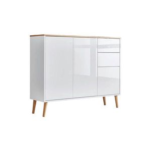 MID.YOU KOMODA, biela, dub artisan, biela s vysokým leskom, 105, 5/86/33 cm vyobraziť