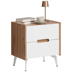Carryhome NOČNÝ STOLÍK, biela, dub artisan, 52/58/40 cm vyobraziť