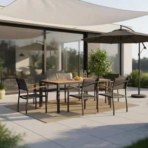 Gardenson SÚPRAVA ZÁHRADNÉHO NÁBYTKU 7-dielne, drevo, kov, textil vyobraziť