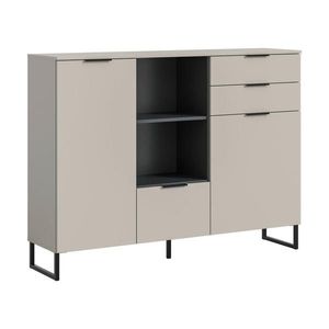 Livetastic VYSOKÁ KOMODA, čierna, kašmírová, 150/112/37 cm vyobraziť