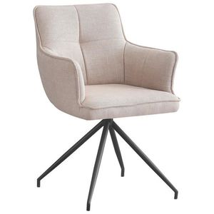 Novel STOLIČKA S PODRÚČKAMI, železo, tkaná textília, čierna, béžová vyobraziť