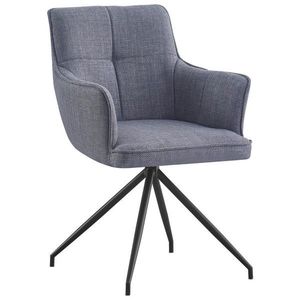 Novel STOLIČKA S PODRÚČKAMI, železo, tkaná textília, sivá, čierna vyobraziť