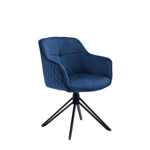 MID.YOU STOLIČKA S PODRÚČKAMI, zamat, modrá vyobraziť