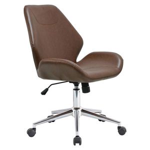 Hom`in OTOČNÁ STOLIČKA, vzhľad kože, chrómová, tmavohnedá vyobraziť