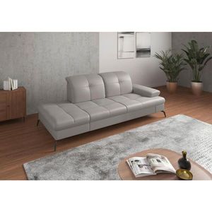 Sit & More LEŇOŠKA, textil, koža, svetlosivá vyobraziť