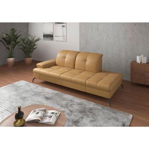 Sit & More LEŇOŠKA, textil, koža, kari žltá vyobraziť