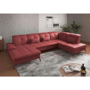 Sit & More SEDACIA SÚPRAVA, textil, koža, červená vyobraziť