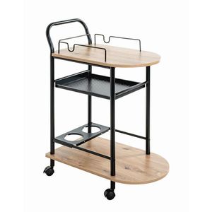 SERVÍROVACÍ VOZÍK, čierna, farba duba, 65/35/83 cm vyobraziť