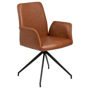 Carryhome STOLIČKA S PODRÚČKAMI, vzhľad kože, koňaková vyobraziť