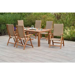 Gardenson SÚPRAVA ZÁHRADNÉHO NÁBYTKU 7-dielne, drevo, plast vyobraziť