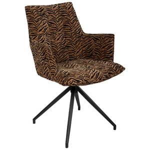 Novel STOLIČKA S PODRÚČKAMI, železo, žakár, hnedá, čierna vyobraziť