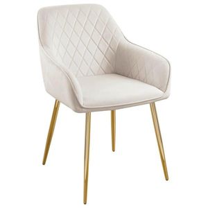 Novel STOLIČKA S PODRÚČKAMI, železo, zamat, zlatá, béžová vyobraziť