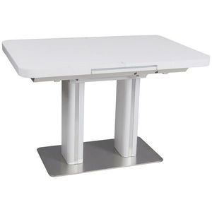 Hom`in JEDÁLENSKÝ STÔL, biela, farba ušľachtilej ocele, 120-160/80/76 cm vyobraziť