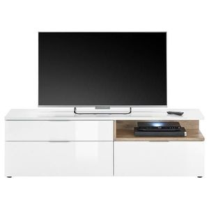 NÍZKA KOMODA, farba duba, biela s vysokým leskom, 165/50/38 cm vyobraziť